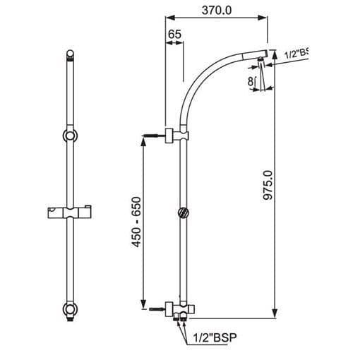 Jaquar Exposed Shower Pipe SHACHR1217R Spare Parts