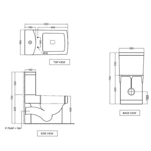 Jaquar Fonte Bowl for Coupled WC FNS-WHT-40201 Spare Parts
