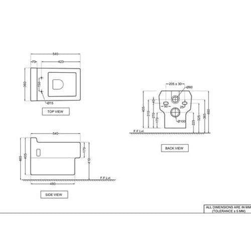 Jaquar Fonte Wall Hung WC FNS-WHT-40951UF Spare Parts