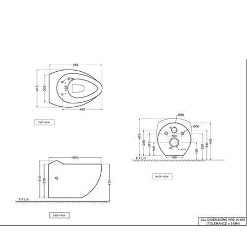 Jaquar Fusion Wall Hung WC FSS-WHT-29951PP Spare Parts