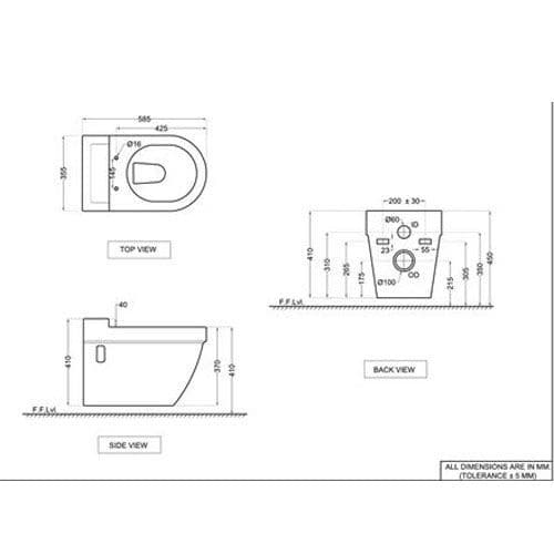Jaquar Opal Wall Hung WC OPS-WHT-15951UF Spare Parts