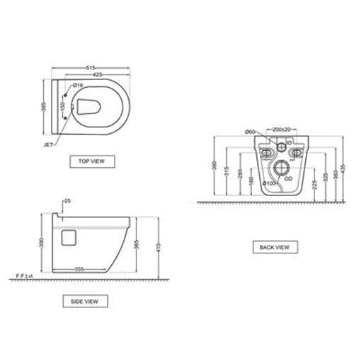 Jaquar Solo Wall Hung WC SLS-WHT-6951JPPSM Spare Parts