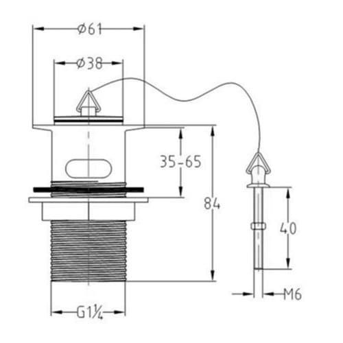 JTP Basin Waste with Chain and Plug 709