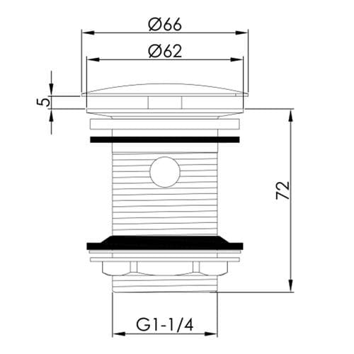 JTP Click Clack Basin Waste Slotted 709CCSL