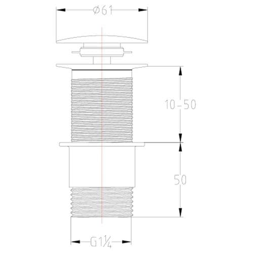 JTP Click Clack Basin Waste Unslotted 709CC