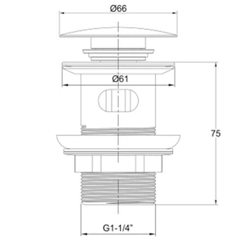 JTP Inox Basin Waste Slotted IX709CCSL