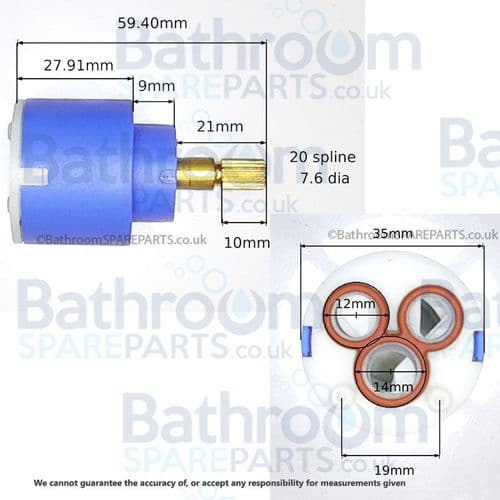 Just Taps Inox Bath Shower Mixer Diverter Cartridge -IX273DIVERTER