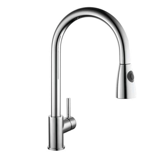 Kartell Optima Brushed Kitchen Sink Mixer With Pull Out Spray Tap KST004