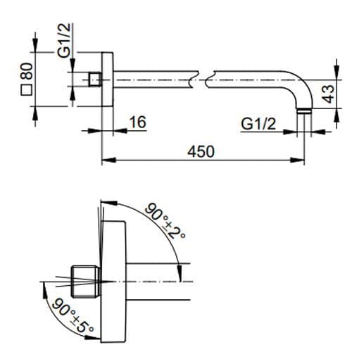 Keuco Edition 300 45cm Shower Arm 53088010402