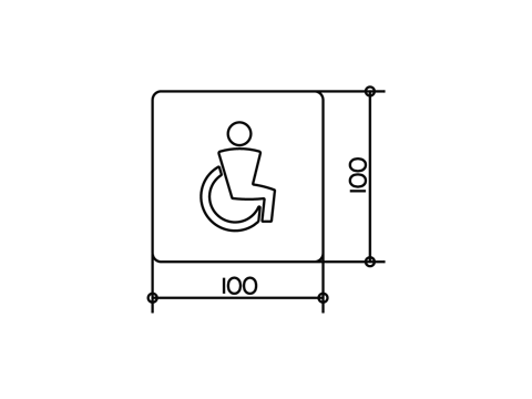 Keuco Plan Disabled Doorplate Chrome 14968010000