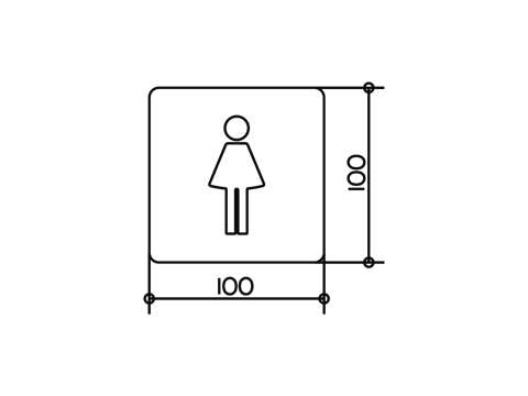 Keuco Plan Female Doorplate Chrome 14966010000