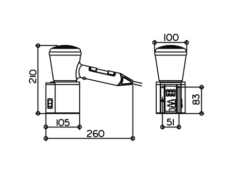 Keuco Plan Hair Dryer Chrome Dark Grey IP Rating 20 14995010037