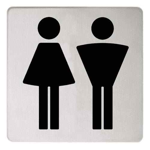 Keuco Plan Ladies/Gents Doorplate Aluminium Silver 14971170000