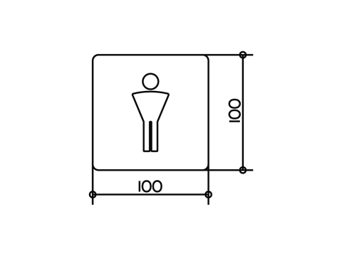 Keuco Plan Male Doorplate Aluminium Silver 14967170000