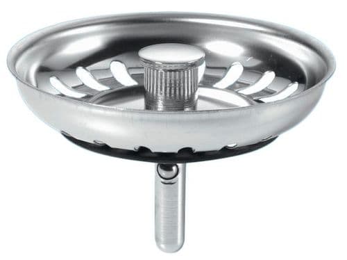 Kitchen Sink Strainer Waste Plug Stainless Steel McAlpine BWSTSS-TOP