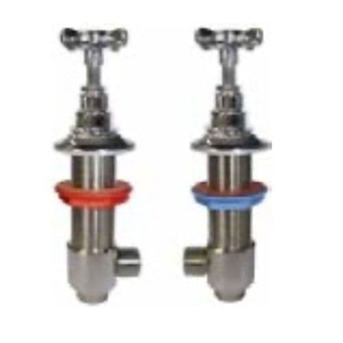 Lefroy Brooks  1/2"  Deck Mounted Side Valves  (Pair) 1/2 Turn  Cartridges Polished Brass PDV027PB