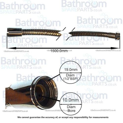 Lefroy Brooks 1.5m Nickel Wide Bore Flexible Shower Hose LB 2121NK