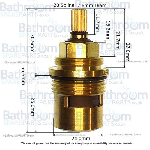 Lefroy Brooks 3/4 x 1/4 Turn Ceramic Cartridges PHL036