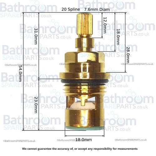 Lefroy Brooks Antique Gold 1/2" x 1/4 Turn Ceramic Cartridges PTA002AG