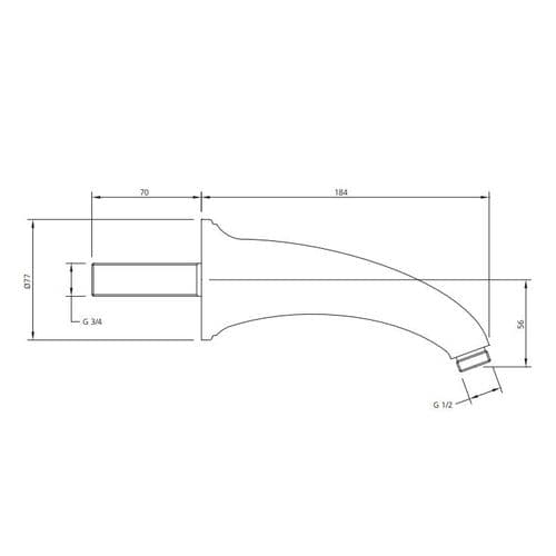 Lefroy Brooks Chrome Shower Projection Arm LB 1765CP