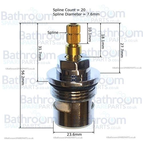 Lefroy Brooks Chromium Plate 3/4 x 1/4 Turn Cold Valve PTA020CP