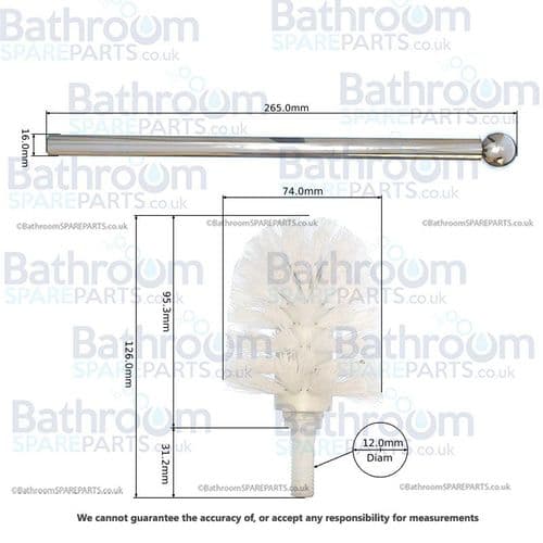 Lefroy Brooks Classic Chrome Toilet Brush & Handle PSP009CP