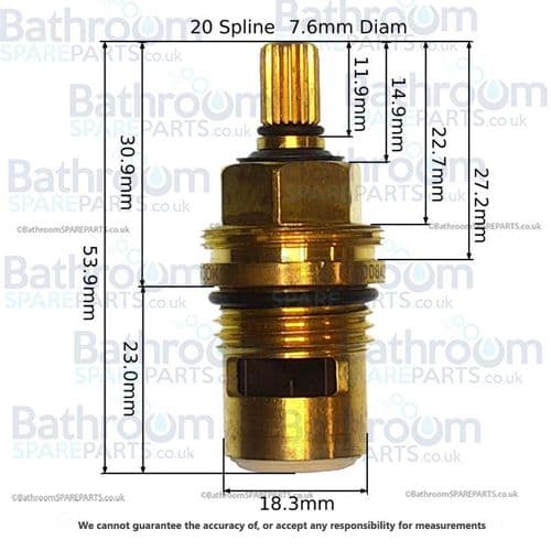 Lefroy Brooks Clockwise Close ½" x ¼"  Turn Ceramic Cartridge PHL040