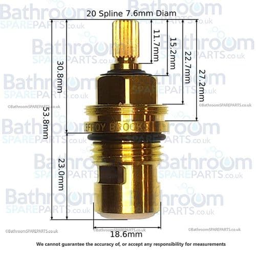 Lefroy Brooks Flow Control Anti-Clockwise Close Cartridge PTC017