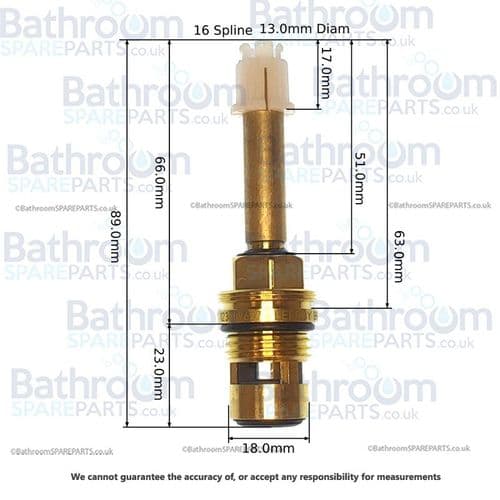 Lefroy Brooks Jo Flow Hot 1/2"x1/2 Turn Cartridge PXT026