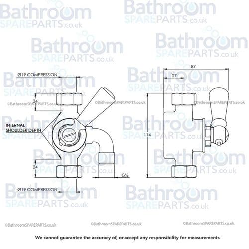 Lefroy Brooks Lever Riser Diverter Chrome LB1782CP