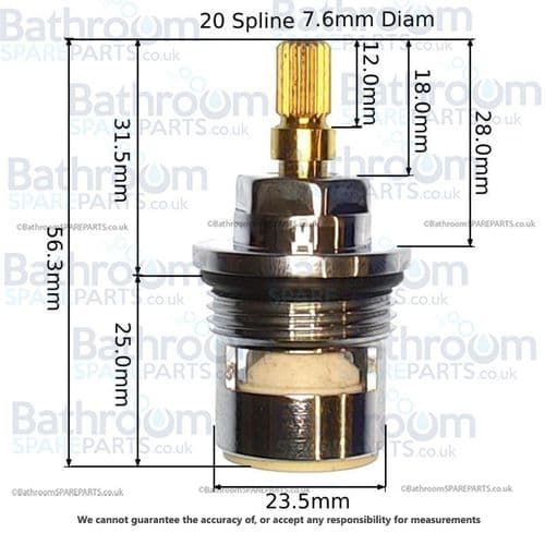 Lefroy Brooks Nickel 3/4 x 1/4 Turn Hot Valve PTA019NK