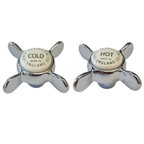 Lefroy Brooks Pair 1/2" Classic Handwheels Only with Ceramic Indices and Fixing Screws PHL005