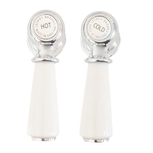 Lefroy Brooks Pair of 1/2" White Lever Assemblies PHL012CP