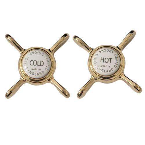Lefroy Brooks Pair of 3/4" Classic Gold Handwheels PHL008AG