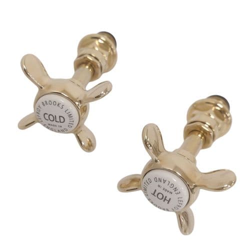 Lefroy Brooks Polished Brass Pair of 1/2" Mono Headworks PHL003PB