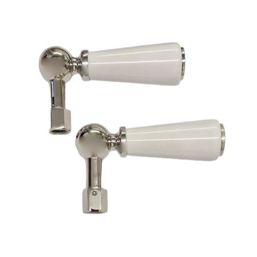 Lefroy Brooks Silver Nickel Pair of Lever Handles PTA001NK