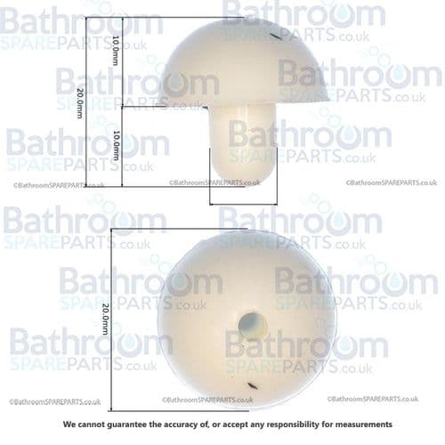 Lefroy Brooks Toilet Seat Lid Buffer Only Single White  PSP080