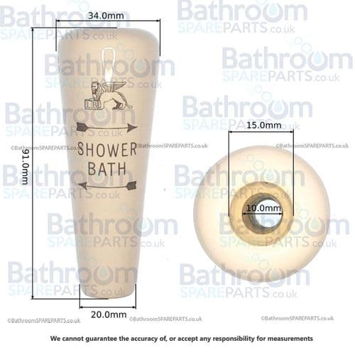 Lefroy Brooks White Diverter Ceramic Handle PBS004