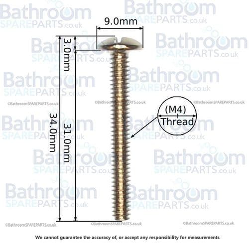M4 x 30mm Cross-Slotted Mushroom Head Screws Stainless Steel M430MUS030