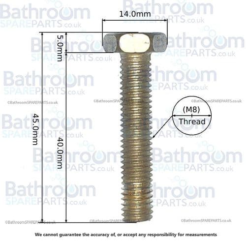 M8 x 45mm Nut & Bolt M845N001