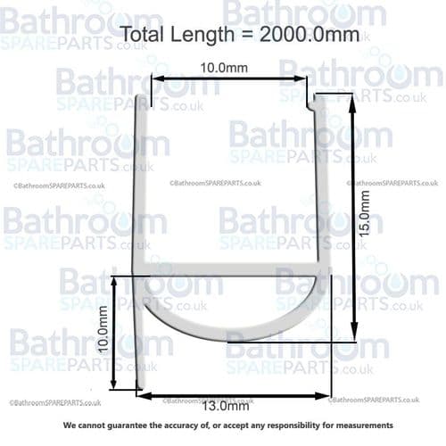 Majestic 10mm 1839-01 Glass To Glass Vertical Seal 2000mm 1901001300