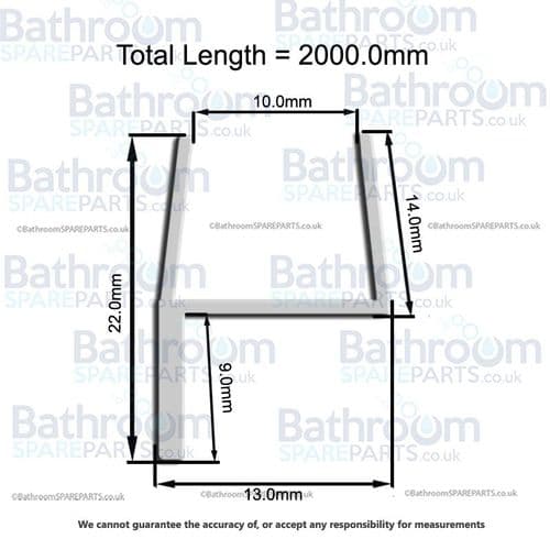 Majestic 10mm 1936-02 Glass To Glass Vertical Seal 2000mm 1901000200