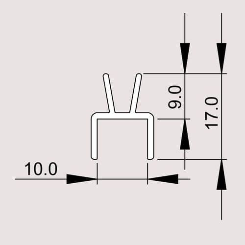 Majestic 10mm 2357-01 Glass To Glass Vertical Seal 2000mm 1901000300
