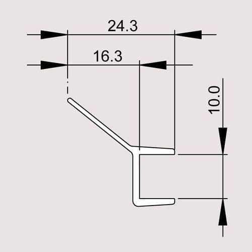 Majestic 10mm 2639-01 Glass To Wall Vertical Seal 2000mm 1902001000