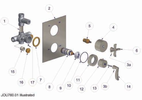 Marflow Joust Concealed Thermostatic Shower Valve JOU760.04 Spare Parts