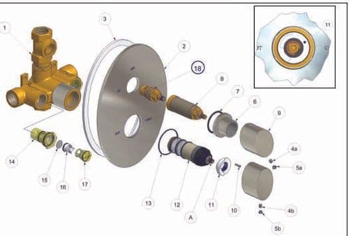Marflow Orbus Thermostatic Shower Valve Concealed ORB760 Spare Parts