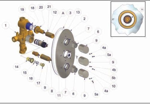 Marflow Orbus Thermostatic Shower Valve ORB775 Spare Parts