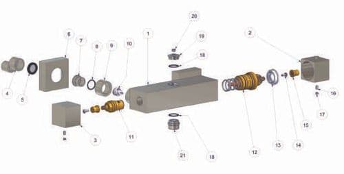 Marflow Phase4 Thermostatic Bar Shower Valve PHA740 Spare Parts