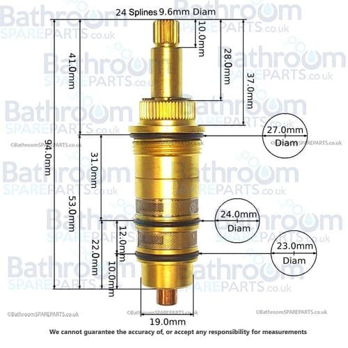Marflow  Thermostatic Cartridge PTC7450K6 XPTC-7451-THERMOCART