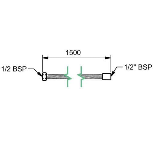 Matki Swadling Invincible Double Spiral Flexible Shower Hose 1500mm - 046000